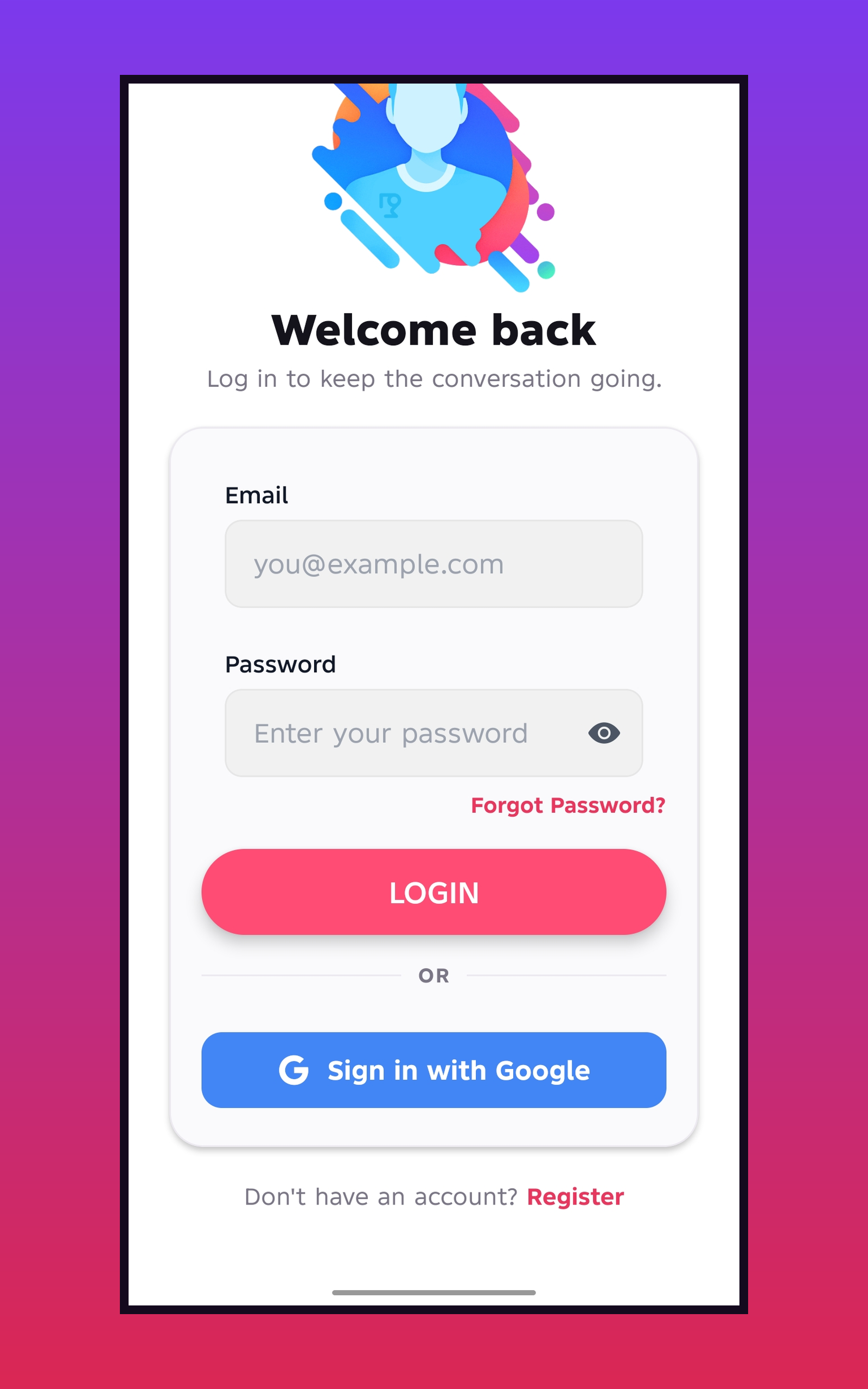 SocialView feed screen